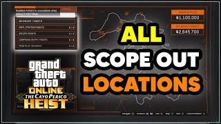 All Scope Out Locations Infiltration Escape and Compound Entry Points  GTA Cayo Perico Heist [upl. by Gad]