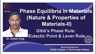 noc18mm20 Lecture 19Gibbs Phase RuleEutectic Point and Lever Rule [upl. by Lseil]