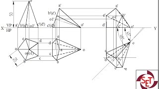 Projection of a pentagonal pyramid using Solid Edge [upl. by Noiztneb557]