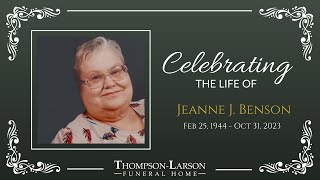 Jeanne Benson Funeral Service [upl. by Asaeret]