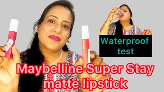 Maybelline Super Stay Matte Ink Lipstickswatches amp demotransfer amp waterproofGunjanKareer [upl. by Brower]