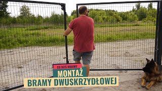 Montaż bramy dwuskrzydłowej Ława fundamentowa pod bramę [upl. by Yecart]