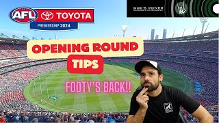 2024 AFL Opening Round  Tips and predictions  Footys Back [upl. by Ahsiya855]