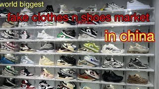 WHOLESALE COPY SHOES N CLOTHES MARKET IN CHINA GUANGZHOU [upl. by Anitsuga950]