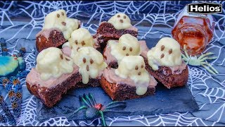 Recetas fáciles para Halloween Brownies fantasmagóricos [upl. by Lorri]