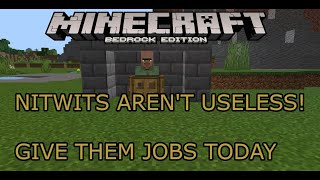 Employing Nitwits  Minecraft Bedrock WORKING 118 [upl. by Atoiganap]