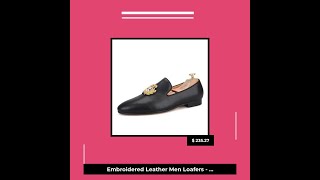 Buy Embroidered Leather Men Loafers  Men Shoes only 23527 at guocalicom [upl. by Isherwood]