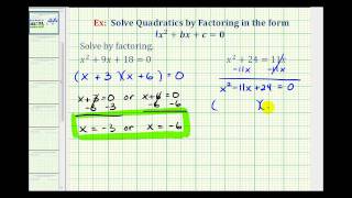 Ex 2 Factor and Solve Quadratic Equation  Trinomial a  1 [upl. by Luke530]