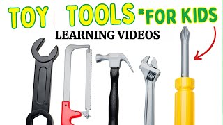 Toy Tool Set For Kids  Learning Shapes Sizes and Tool Names kids building with toy tools [upl. by Leber]