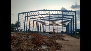 steel structure construction process step by step in site  skelton frameciviltechconstructions [upl. by Ray301]