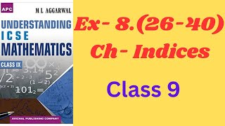 Indices ch8 2640 class 9ml aggarwal icse math [upl. by Marcel201]