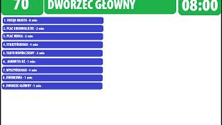 Zapowiedzi przystanków Linii 70 Urząd Miasta  Dworzec Główny [upl. by Brandi]