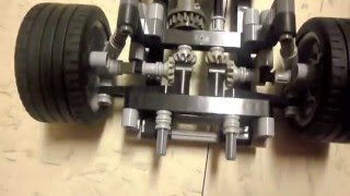 Lego Technic Rear Suspension and AWD With Front Steering [upl. by Olocin]