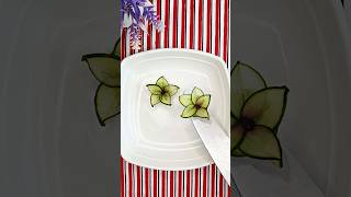 How to Make a Beautiful Cucumber Flower Garnish Salad Decorations Fruit Craving ideas shorts [upl. by Ecinev]