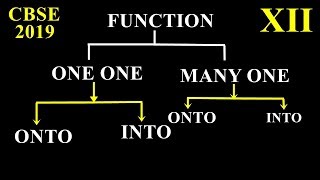 TYPES OF FUNCTIONS ONE ONE MANY ONE ONTO INTO FUNCTIONS Class 12 Maths 2019 Q5 [upl. by Yentiw]