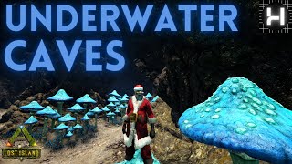 Underwater Cave Locations  Lost Island  PVP Base Spots  Gems  ARK  ARK Survival Evolved [upl. by Annabel]