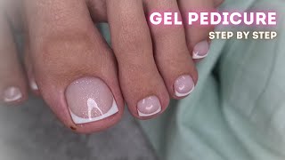 How to do a professional pedicure The perfect french pedicure tutorial Gel polish nail design [upl. by Haidej]