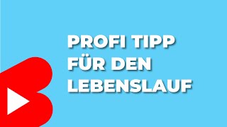 ProfiTipp für den Lebenslauf 💡 [upl. by Rednijar]