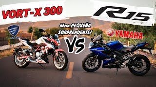 ¡Una LOCURA de BATALLA😱🔥 VORT X 300 vs YAMAHA R15 🏍️💯  Aguacate Motovlogs🥑 [upl. by Ahsaekal849]