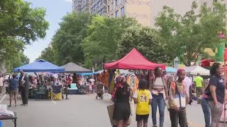 Juneteenth parade street festival held in Harlem [upl. by Erb]