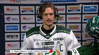 Magnus Nygren efter andra perioden  Intervju  Frölunda HC  Färjestad BK  20241121 [upl. by Iyre]