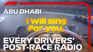 Every Drivers PostRace Radio  2020 Abu Dhabi Grand Prix [upl. by Beckie360]