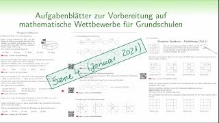 Aufgabenblätter Grundschule Vorbereitung von Wettbewerben MathematikOlympiade Känguru Wettbewerb [upl. by Aknahs]