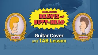 Beavis and ButtHead Intro Theme  Guitar Cover Guitar TAB Lesson [upl. by Sharos]