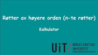 Røtter av høyere orden kalkulator [upl. by Peregrine129]