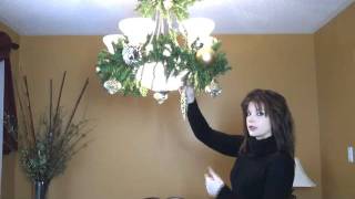 Video How To Decorate A Chandelier  Light Fixture For Christmas Part 2 [upl. by Cristal]