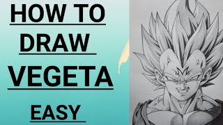 How to draw Vegeta step by step  Vegeta kaise banaye  Easy vegeta drawing  👻👻 [upl. by Giarla]