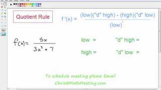 Quotient Rule  Derivatives  Calculus [upl. by Roderic848]