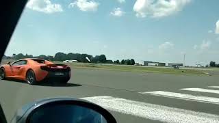 Bmw n54 Single Turbo vs McLaren 650s 1000m roll race [upl. by Nosneh]