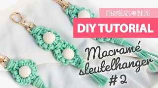 Macramé sleutelhanger met kralen 2  DIY sleutelhanger maken ★ Dreambeads Online [upl. by Effy]