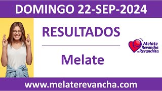 Resultado del sorteo Melate del domingo 22 de septiembre de 2024 [upl. by Ellenad]