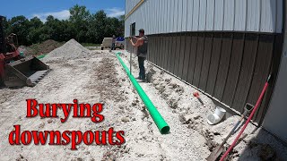 Burying 6quot SDR 35 For Downspouts On Shop Building [upl. by Garret]