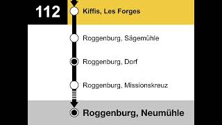 PostAuto Ansagen • 112 • Kleinlützel Garage – Kiffis – Roggenburg Neumühle [upl. by Romito786]