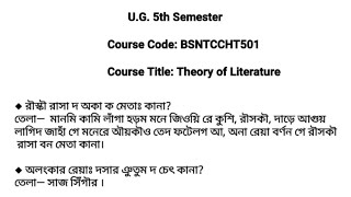 Theory of Literature  5th Sem  Question and answers [upl. by Enelez940]