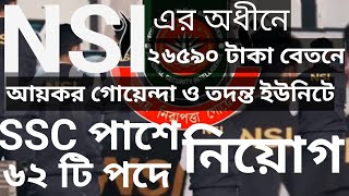 NSI এর অধীনে ⏩আয়কর গোয়েন্দা ও তদন্ত ইউনিটে নিয়োগ job circular 2024NSI job circular 2024 [upl. by Illyes453]