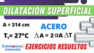 ✏️Problemas Resueltos de DILATACION SUPERFICIAL Ejercicios de fisica [upl. by Sezen769]