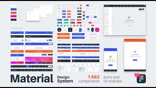 Material Design System for business 1682 components in Figma team library [upl. by Baptiste769]