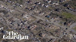 Aerial footage of Kentucky shows extent of tornado damage [upl. by Giulietta]