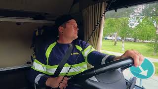 Micke och följebilen måste vrida en skylt  Svenska Truckers säsong 6 [upl. by Irrabaj]