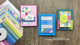 3 Stampin Up Bright amp Beautiful Balloons Cards  1229 Friday Night Stamp Therapy [upl. by Lanta]