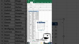 Prompt Mini Calendar On Excel For Your Dates tips excel visualcalendar calendar spreadsheets [upl. by Lednyc]