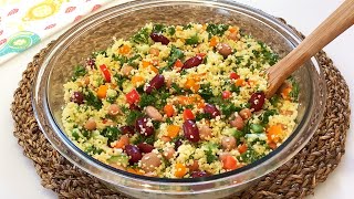 Couscous Salad Recipe High Protein amp Healthy [upl. by Zanlog896]