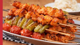 Easy Baked Chicken Skewers in the Oven 😋 Oven Baked Chicken Kabobs Recipe [upl. by Hsirahc718]