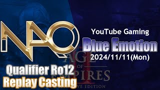 AoE2Noble Apartment Cup hosted by GamerLegion  Qualifier Ro12Blue Emotion 241111 [upl. by Adnawad]