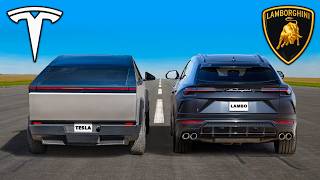 Tesla Cybertruck v Lamborghini Urus DRAG RACE [upl. by Enenstein37]