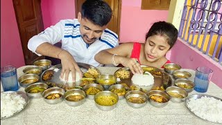 BIG VEG THALI CHALLENGE  আজকে শুক্রবার তাই আমি সব গুলো আইটেম নিরামিষ রান্না করেছি  FOOD CHALLENGE [upl. by Suaeddaht744]